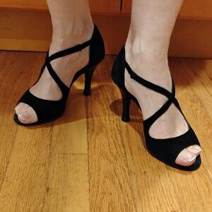 Nueva Epoca Werner Kern US 5 Wide, UK 2.5 Suede Tango Latin Ballroom Dance Shoes